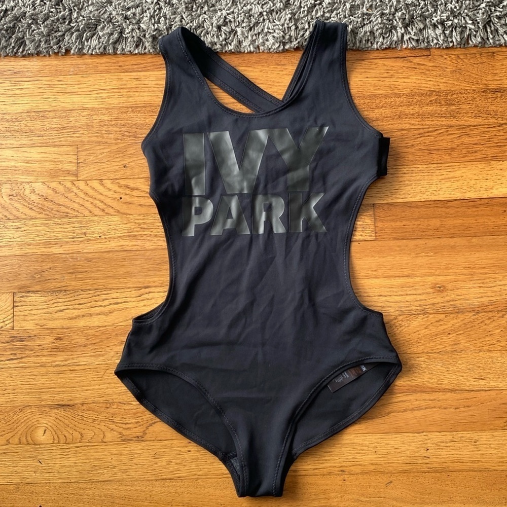 Ivy Park Logo Tank Black Bodysuit Size Small